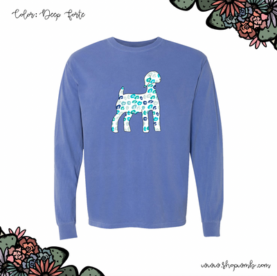 Turquoise Cheetah Goat LONG SLEEVE T-Shirt (S-3XL) - Multiple Colors!