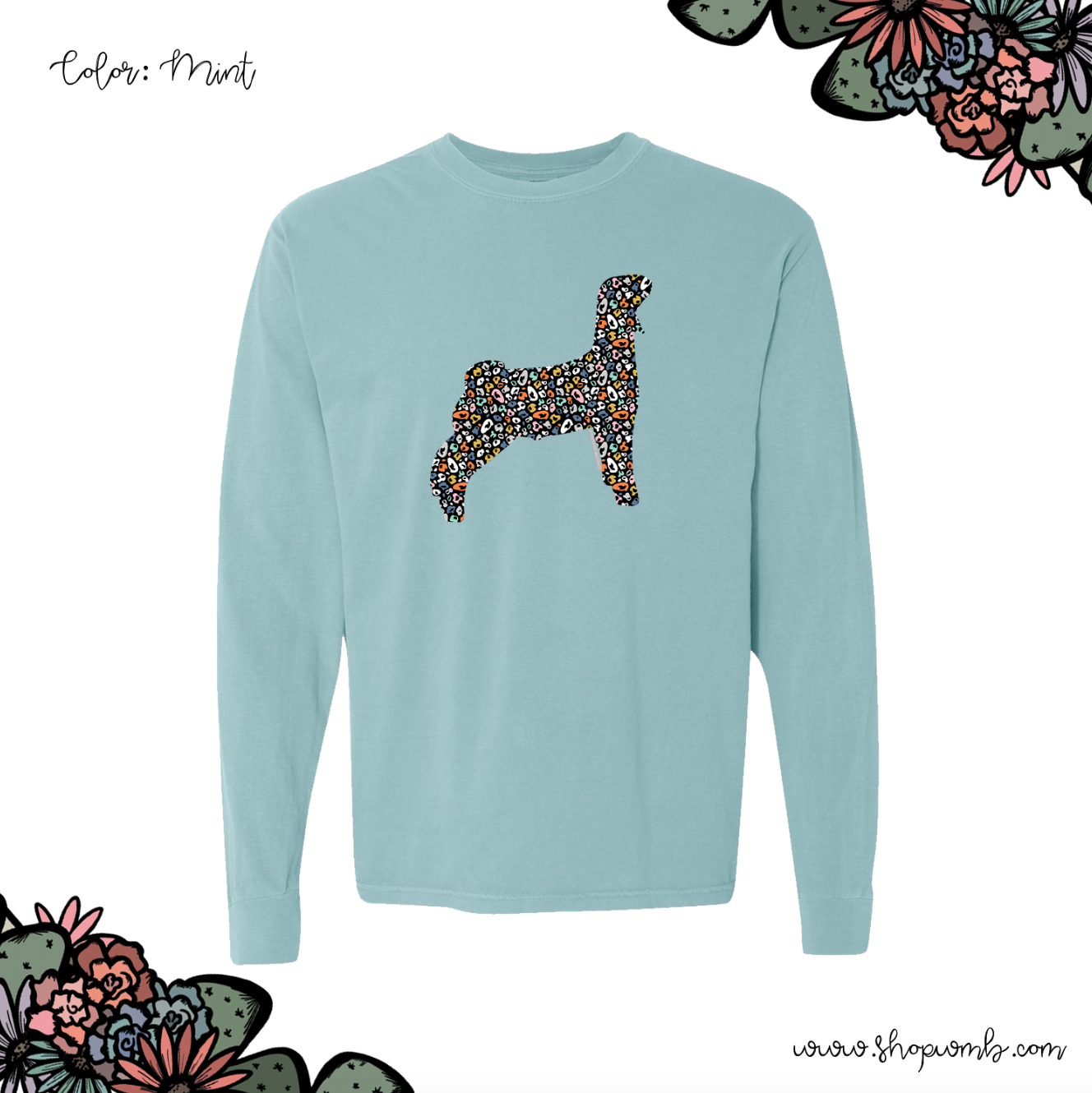 Colorful Cheetah Goat LONG SLEEVE T-Shirt (S-3XL) - Multiple Colors!