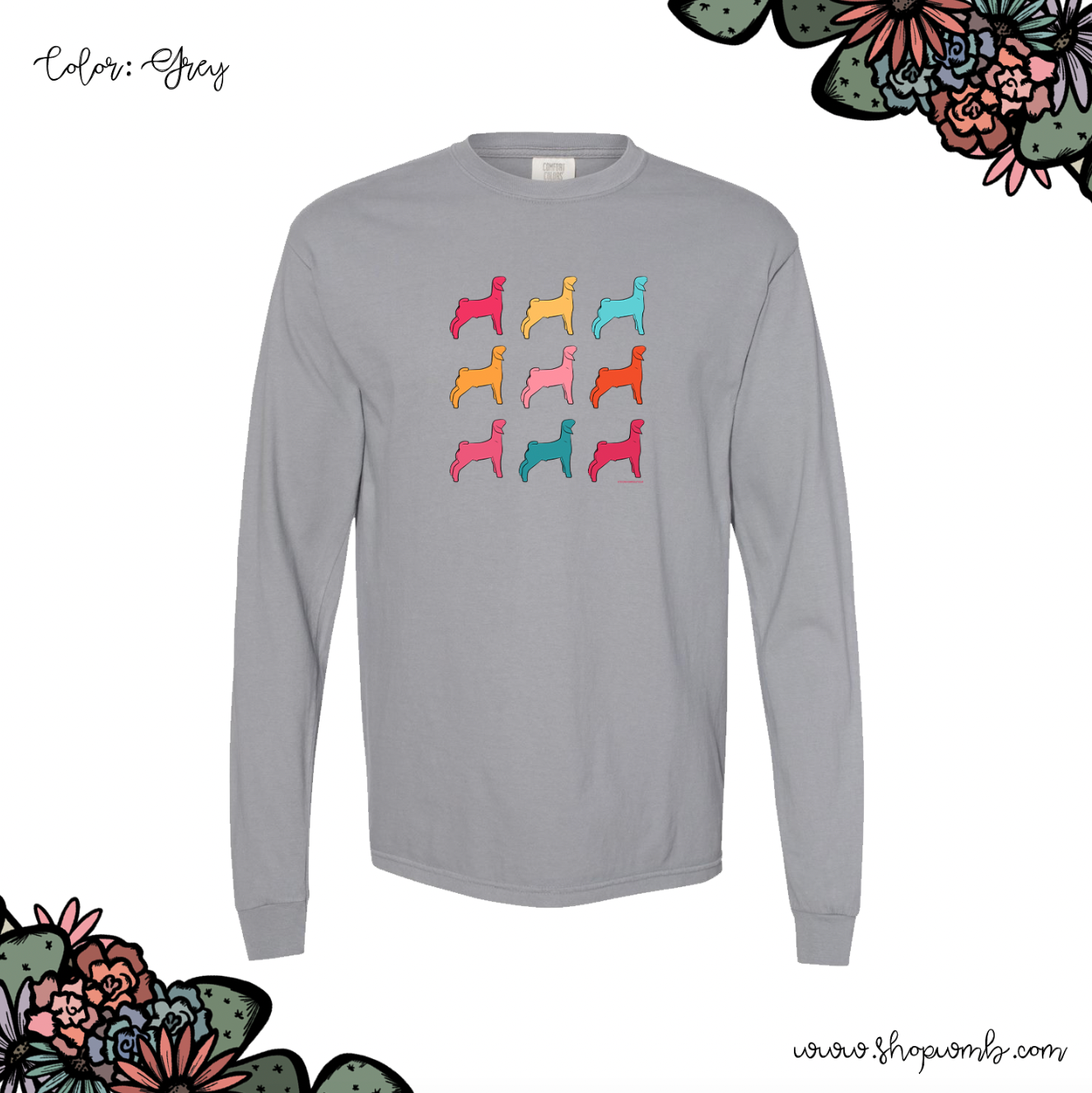 Colorful Goat LONG SLEEVE T-Shirt (S-3XL) - Multiple Colors!