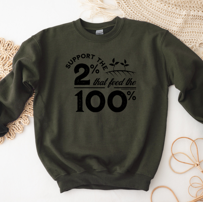Support The 2% That Feed The 100% Crewneck (S-3XL) - Multiple Colors!