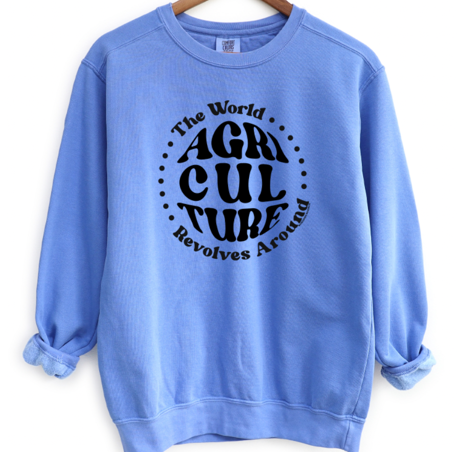 The World Revolves Around Agriculture Crewneck (S-3XL) - Multiple Colors!