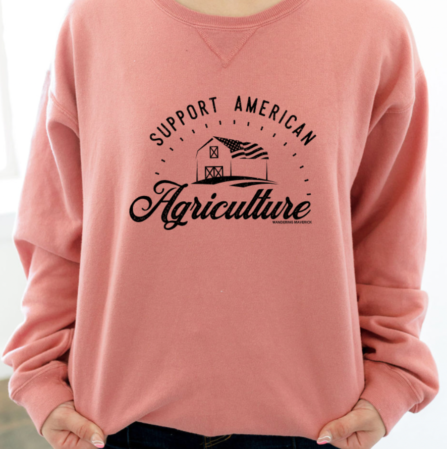 Support American Agriculture Crewneck (S-3XL) - Multiple Colors!