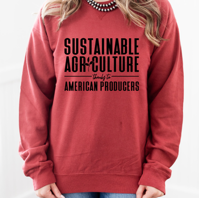 Sustainable Agriculture Thanks To American Producers Crewneck (S-3XL) - Multiple Colors!