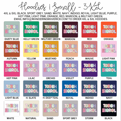 Pastel Teach Floral Hoodie (S-3XL) Unisex - Multiple Colors!
