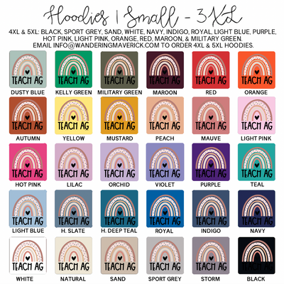 Rainbow Teach Ag Hoodie (S-3XL) Unisex - Multiple Colors!