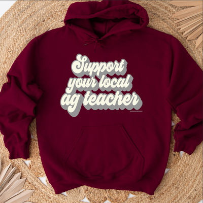 Retro Support Your Local Ag Teacher Grey Hoodie (S-3XL) Unisex - Multiple Colors!