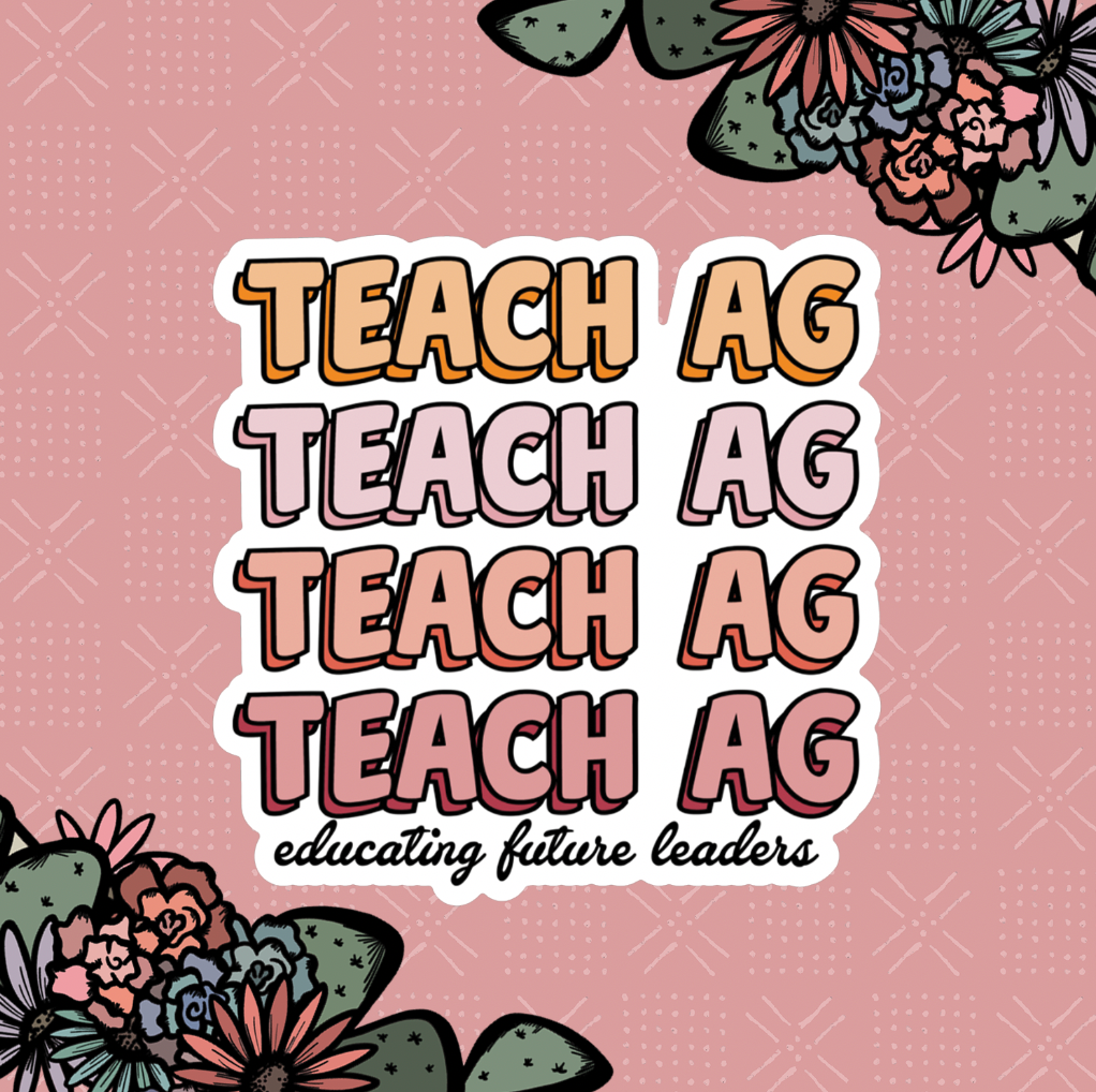 Groovy Teach Ag Education Future Leaders Sticker