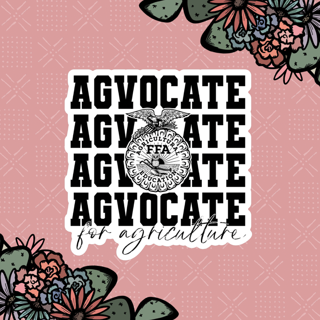 Emblem Agvocate For Agriculture Black Ink Sticker