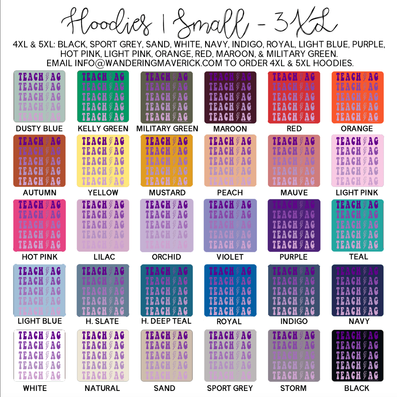 Teach Ag Bolt Purple Hoodie (S-3XL) Unisex - Multiple Colors!