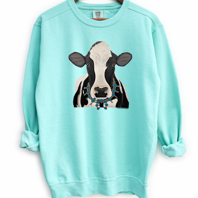 Holstein Dairy Cow Squash Blossom Crewneck (S-3XL) - Multiple Colors!