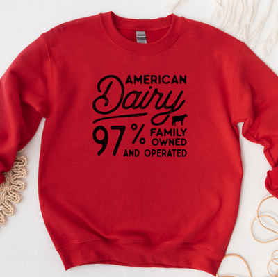 American Dairy 97% Family Owned & Operated Crewneck (S-3XL) - Multiple Colors!