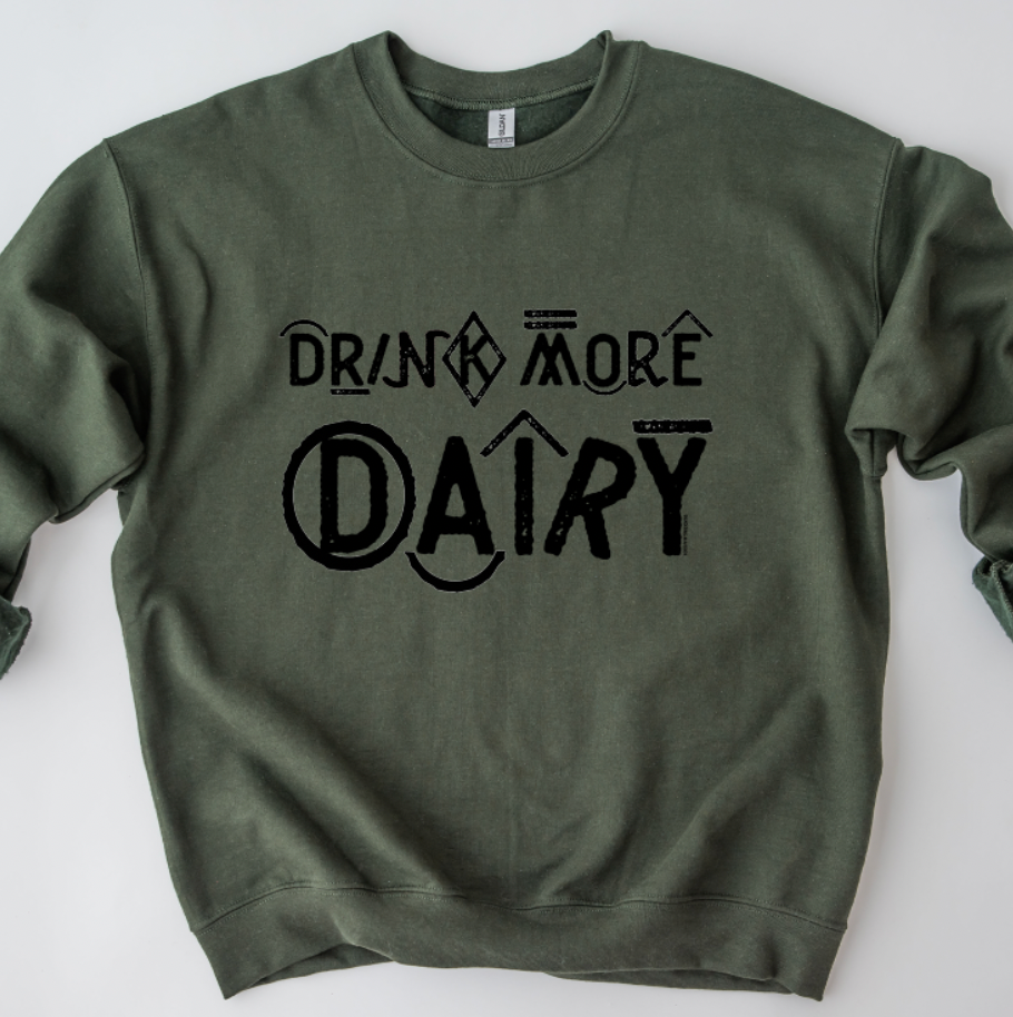Branded Drink More Dairy Crewneck (S-3XL) - Multiple Colors!