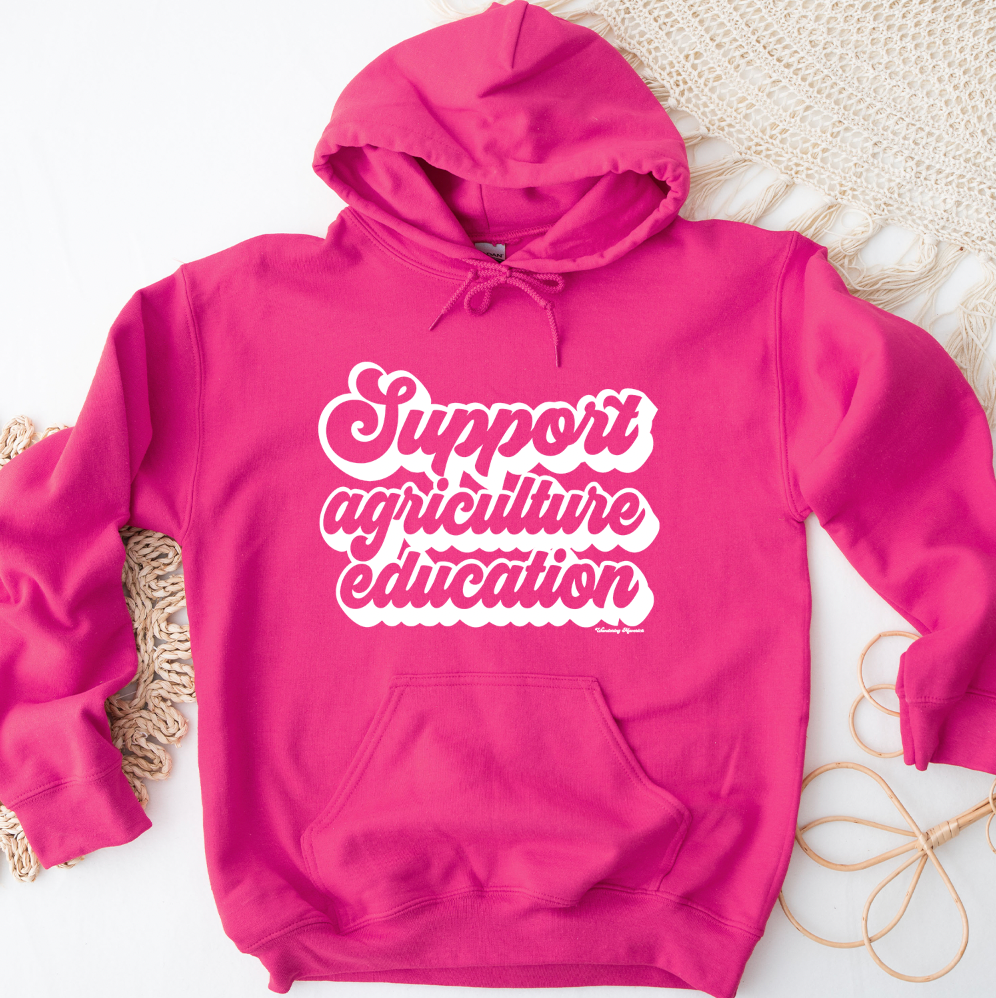 Support Agriculture Education White Ink Hoodie (S-3XL) Unisex - Multiple Colors!