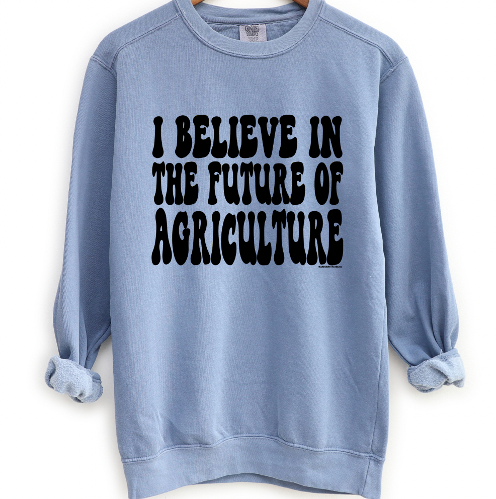 Groovy I Believe In The Future of Agriculture Black Ink Crewneck (S-3XL) - Multiple Colors!