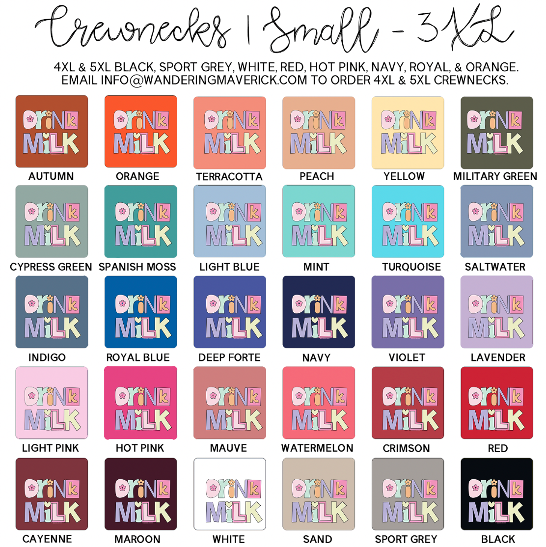 Pastel Drink Milk Crewneck (S-3XL) - Multiple Colors!