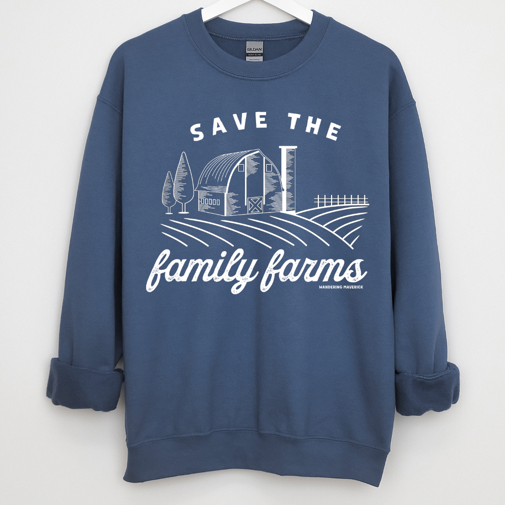 Save The Family Farms WHITE INK Crewneck (S-3XL) - Multiple Colors!