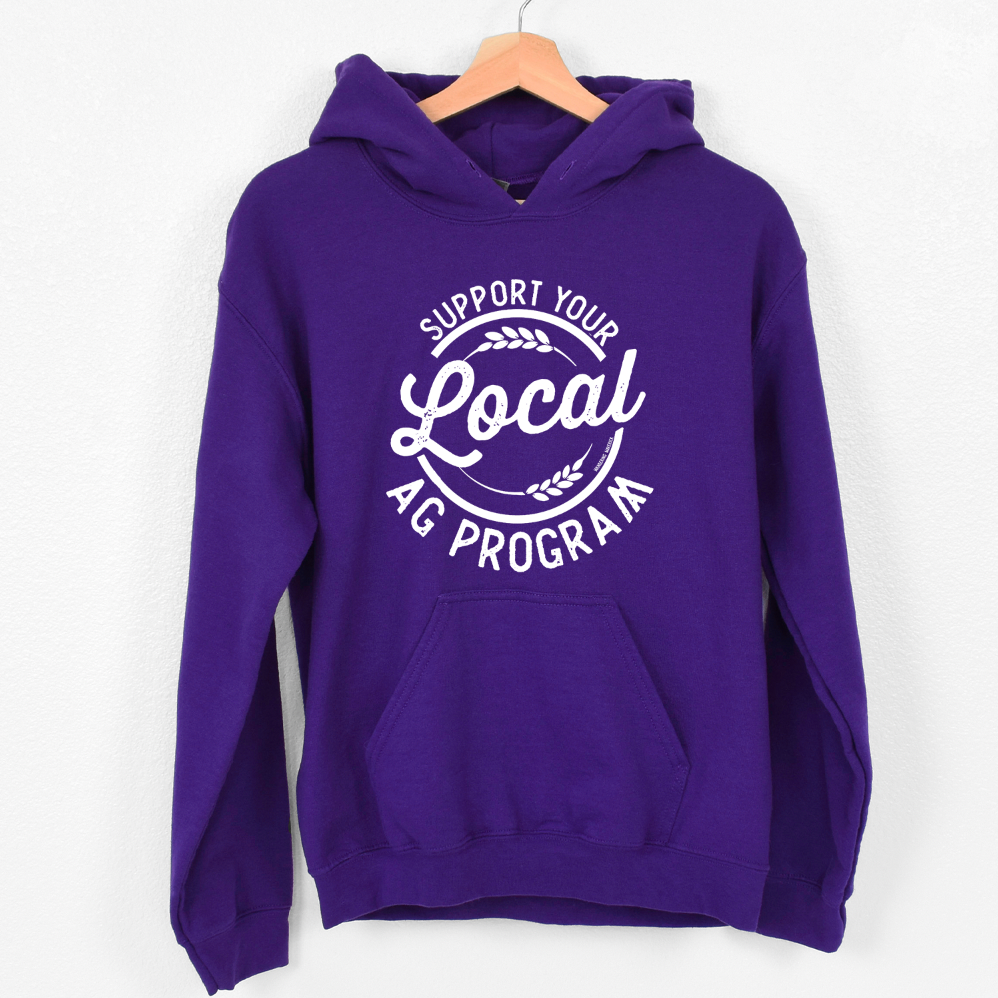 Support Your Local Ag Program White Ink Hoodie (S-3XL) Unisex - Multiple Colors!