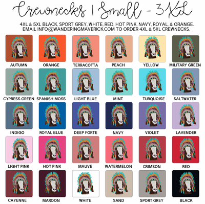 Goat Headdress Crewneck (S-3XL) - Multiple Colors!