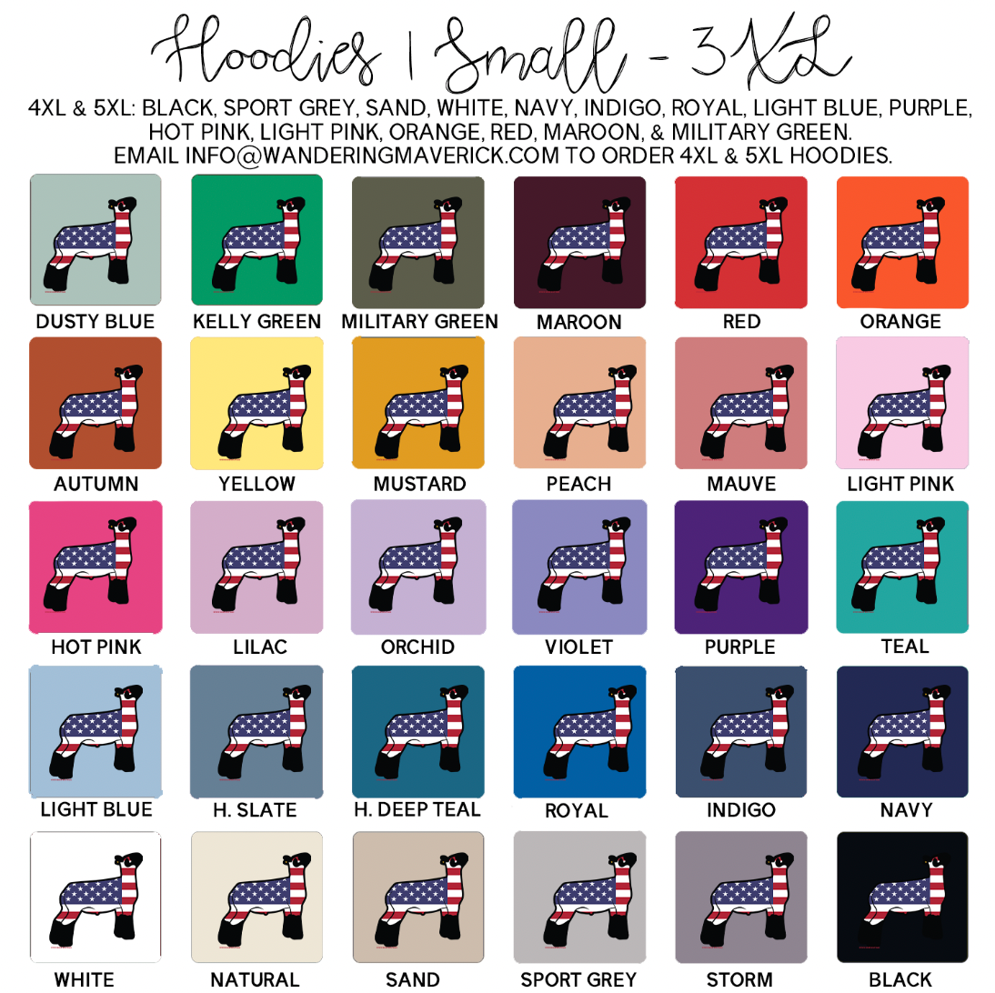 Patriotic Lamb Hoodie (S-3XL) Unisex - Multiple Colors!
