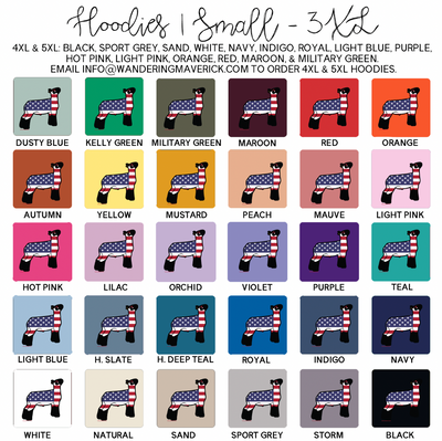 Patriotic Lamb Hoodie (S-3XL) Unisex - Multiple Colors!