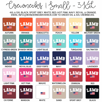 Lamb Flag Crewneck (S-3XL) - Multiple Colors!