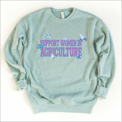 Butterfly Support Women In Agriculture Crewneck (S-3XL) - Multiple Colors!
