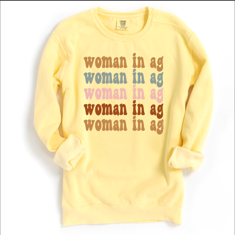 Groovy Woman in Ag Crewneck (S-3XL) - Multiple Colors!