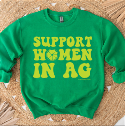 Lime Support Women In Ag Crewneck (S-3XL) - Multiple Colors!