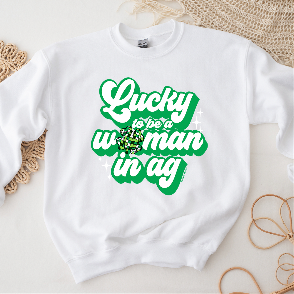 Lucky To Be A Woman In Ag Crewneck (S-3XL) - Multiple Colors!