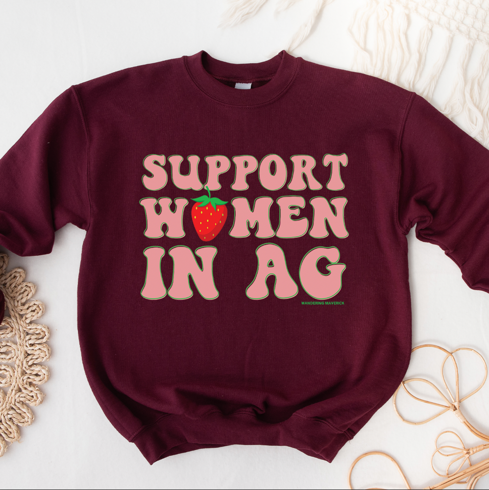 Strawberry Support Women In Ag Crewneck (S-3XL) - Multiple Colors!