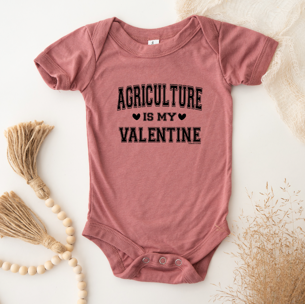 Agriculture Is My Valentine BLACK INK One Piece/T-Shirt (Newborn - Youth XL) - Multiple Colors!