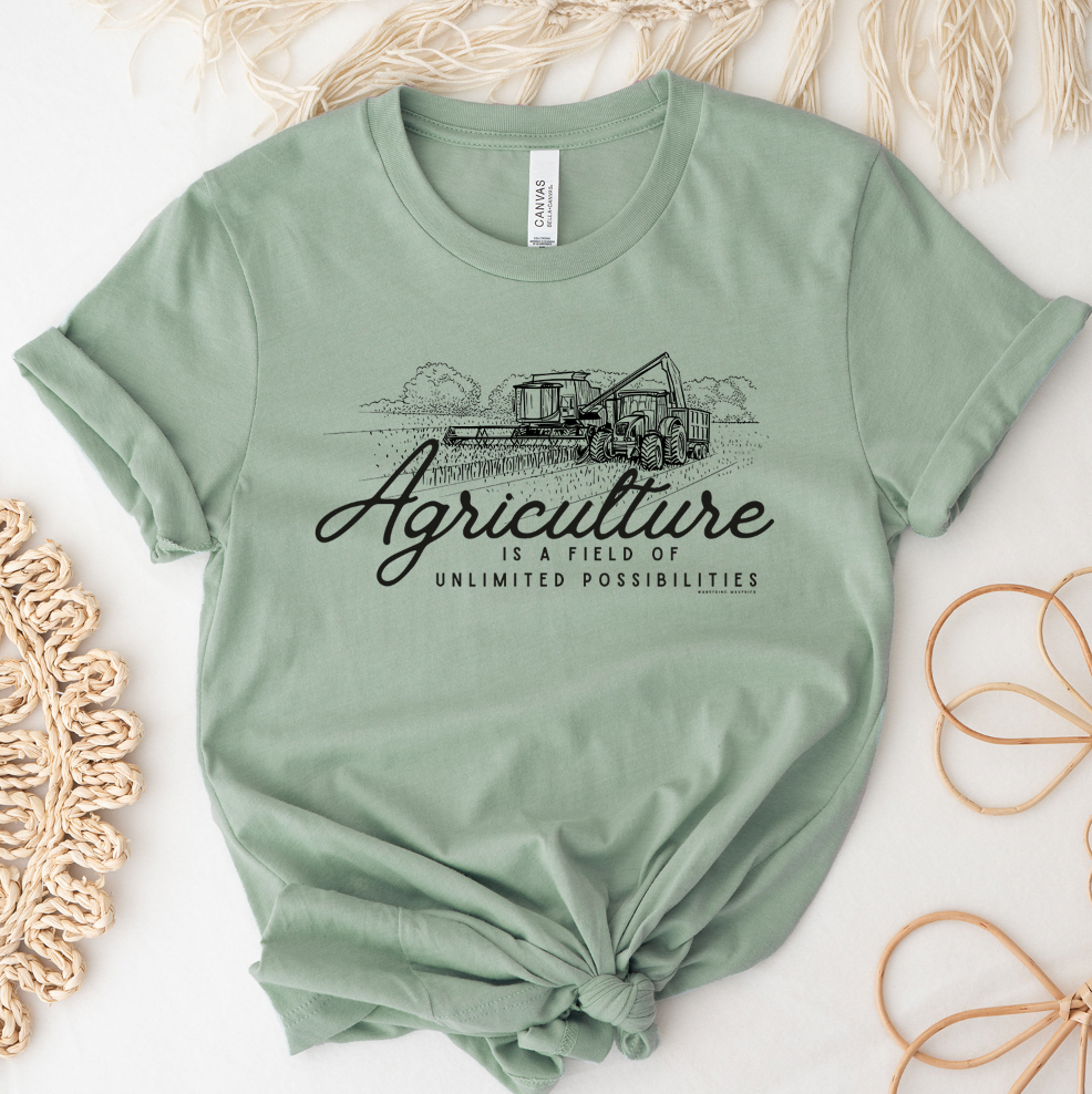 Agriculture Is A Field Of Unlimited Possibilities T-Shirt (XS-4XL) - Multiple Colors!