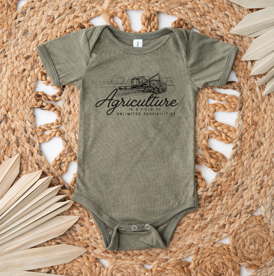 Agriculture Is A Field Of Unlimited Possibilities One Piece/T-Shirt (Newborn - Youth XL) - Multiple Colors!