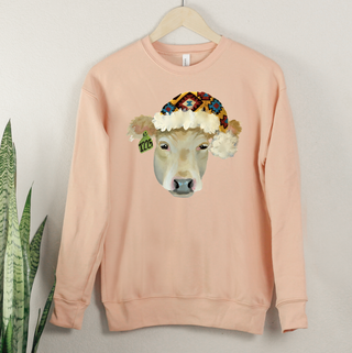 Santa Hat Cow Crewneck (S-3XL) - Multiple Colors!