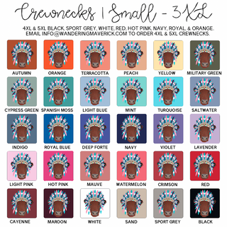 Red Cow Headdress Crewneck (S-3XL) - Multiple Colors!