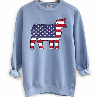 Patriotic Heifer Crewneck (S-3XL) - Multiple Colors!