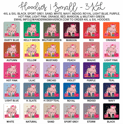 Christmas Present Pig Hoodie (S-3XL) Unisex - Multiple Colors!