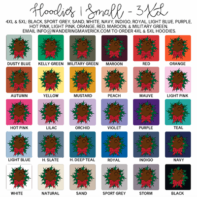 Christmas Wreath Duroc Pig Hoodie (S-3XL) Unisex - Multiple Colors!