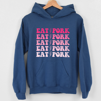 Eat Pork Lightning Bolt PINK Hoodie (S-3XL) Unisex - Multiple Colors!