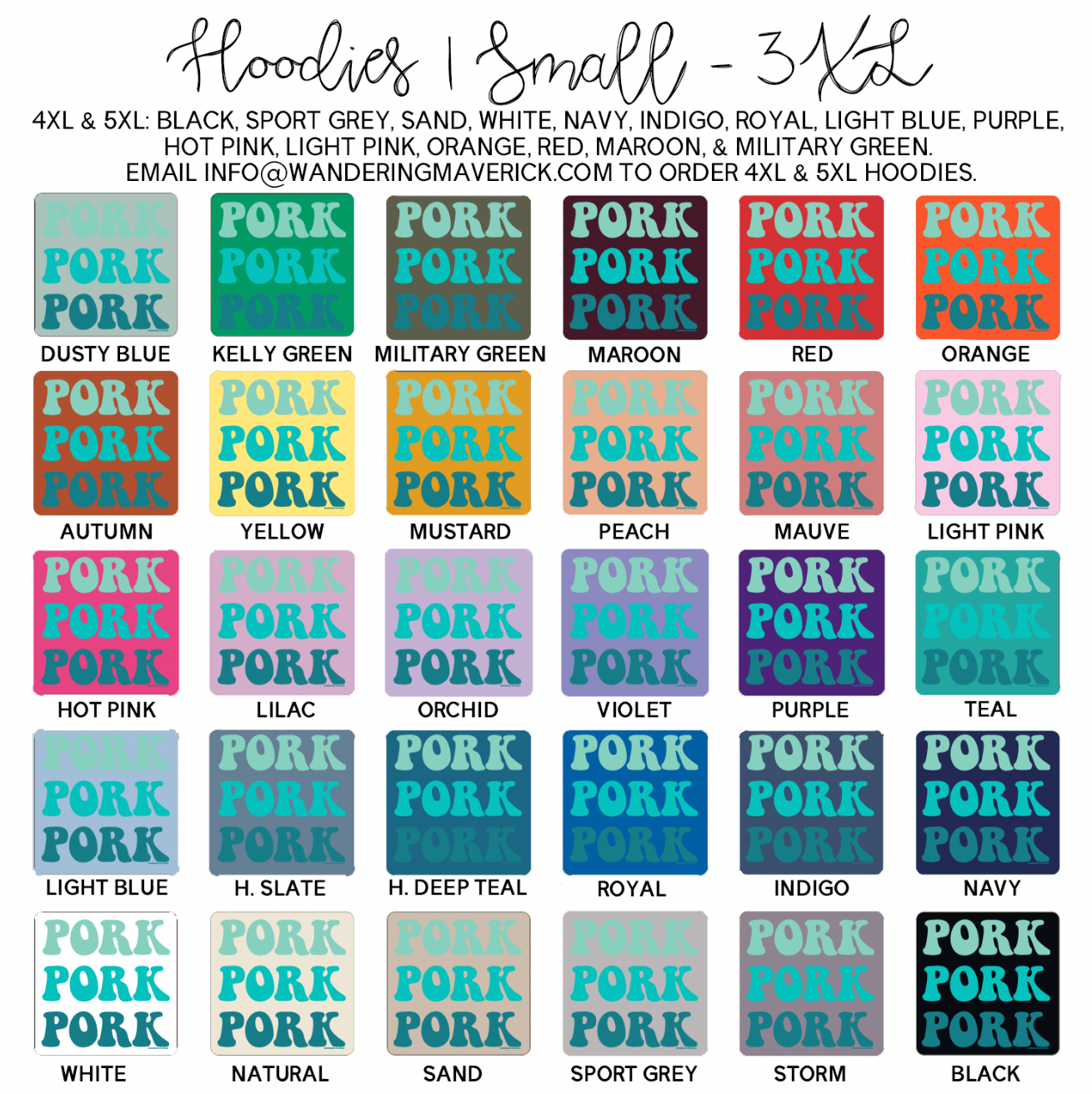 Funky Pork Blue Hoodie (S-3XL) Unisex - Multiple Colors!