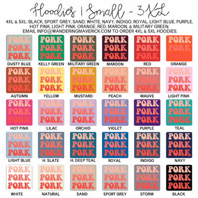 Funky Pork Orange Hoodie (S-3XL) Unisex - Multiple Colors!