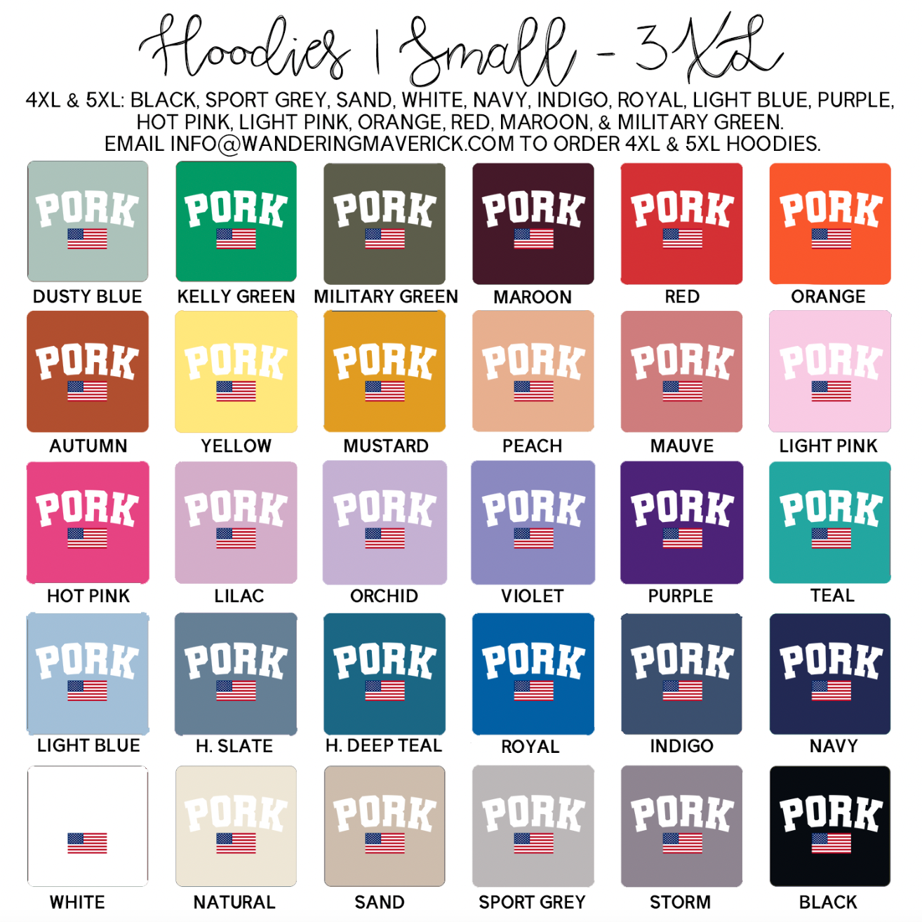 Pork Flag Hoodie (S-3XL) Unisex - Multiple Colors!