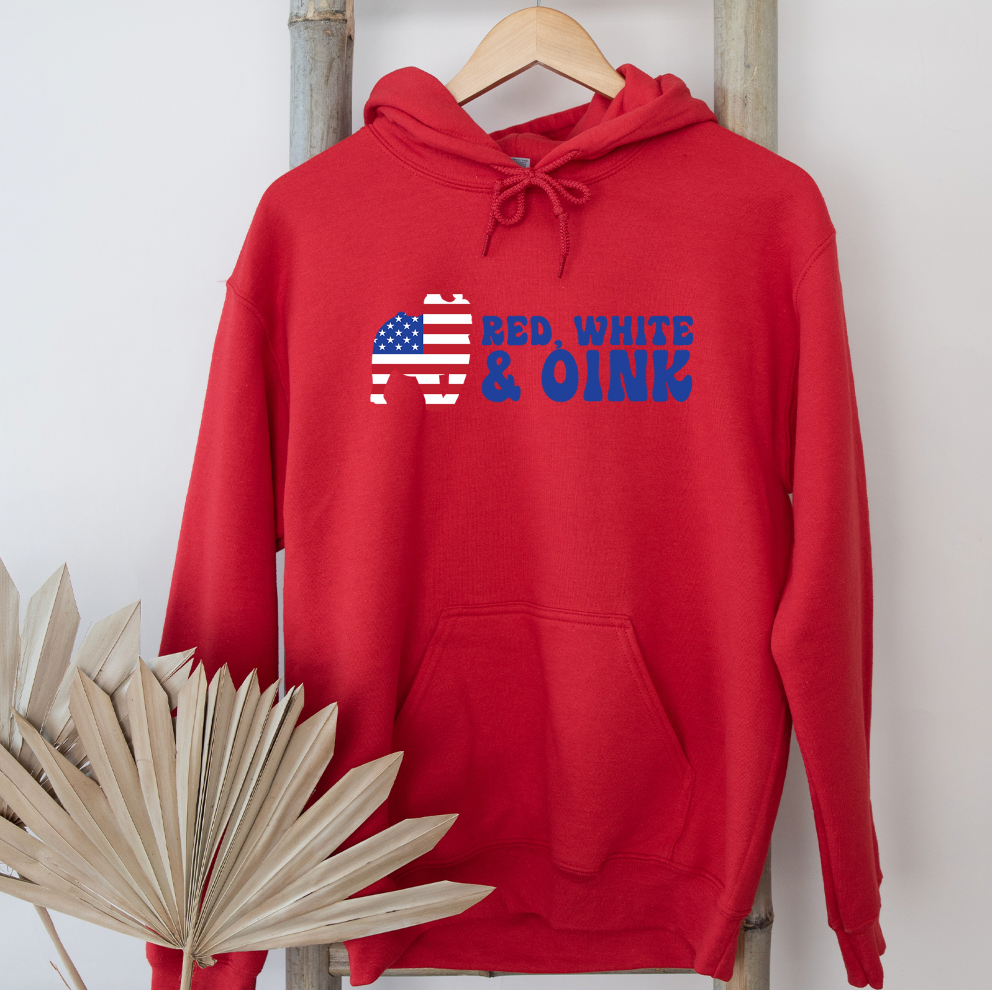 Red White And Oink Hoodie (S-3XL) Unisex - Multiple Colors!