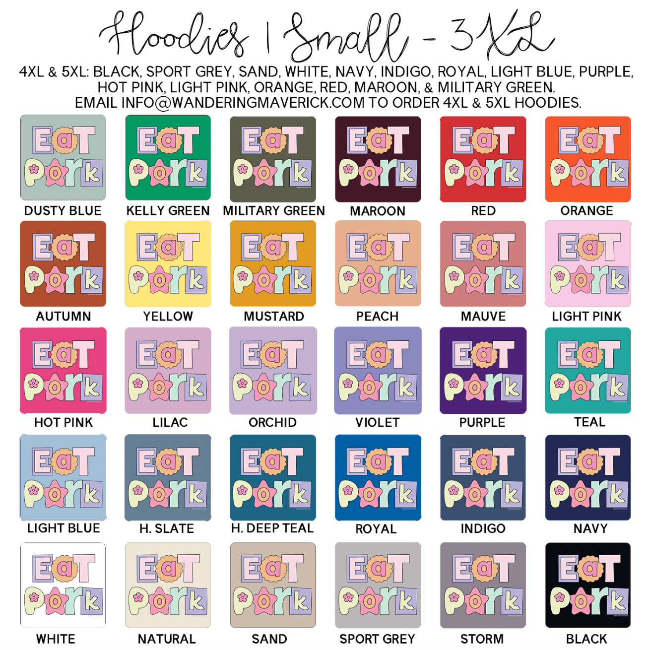 Pastel Eat Pork Hoodie (S-3XL) Unisex - Multiple Colors!