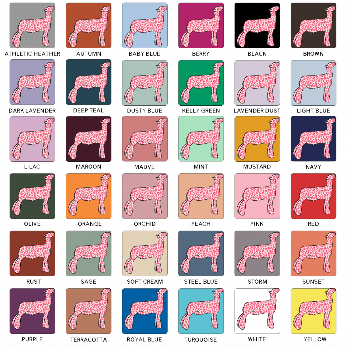 Pink Cheetah Lamb T-Shirt (XS-4XL) - Multiple Colors!
