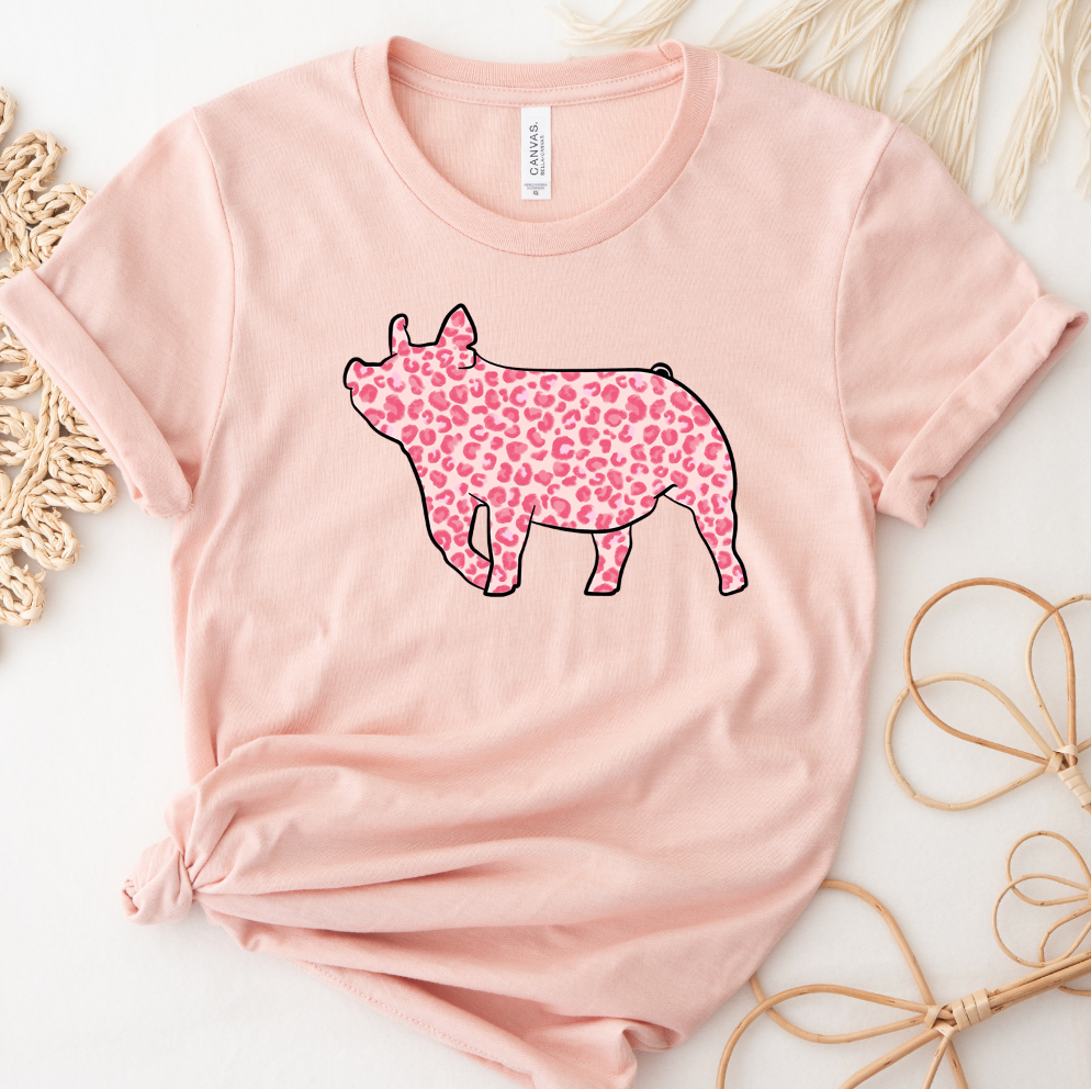 Pink Cheetah Pig T-Shirt (XS-4XL) - Multiple Colors!