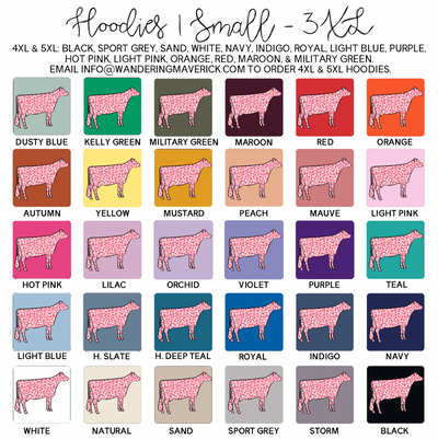 Pink Cheetah Dairy Cow Hoodie (S-3XL) Unisex - Multiple Colors!