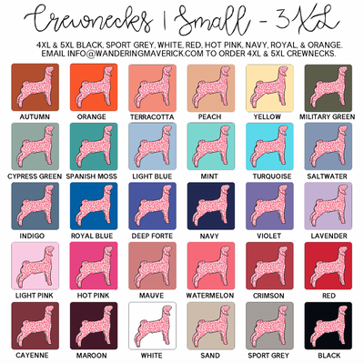 Pink Cheetah Goat Crewneck (S-3XL) - Multiple Colors!