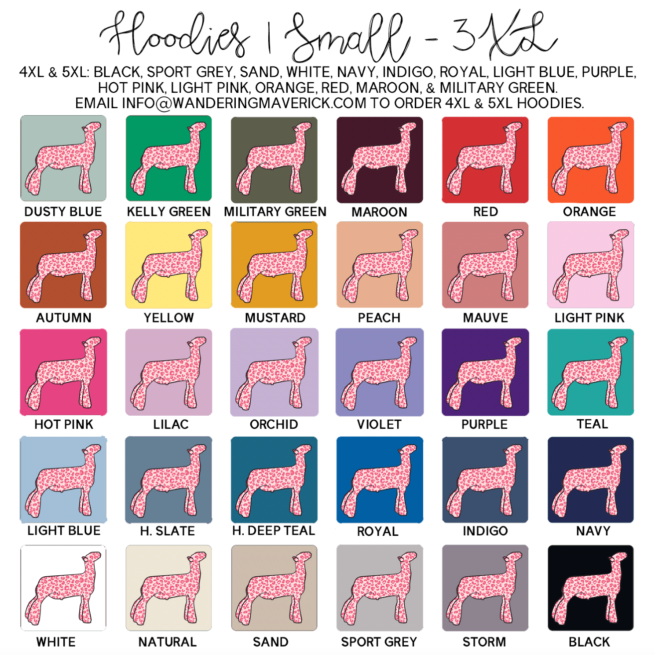 Pink Cheetah Lamb Hoodie (S-3XL) Unisex - Multiple Colors!