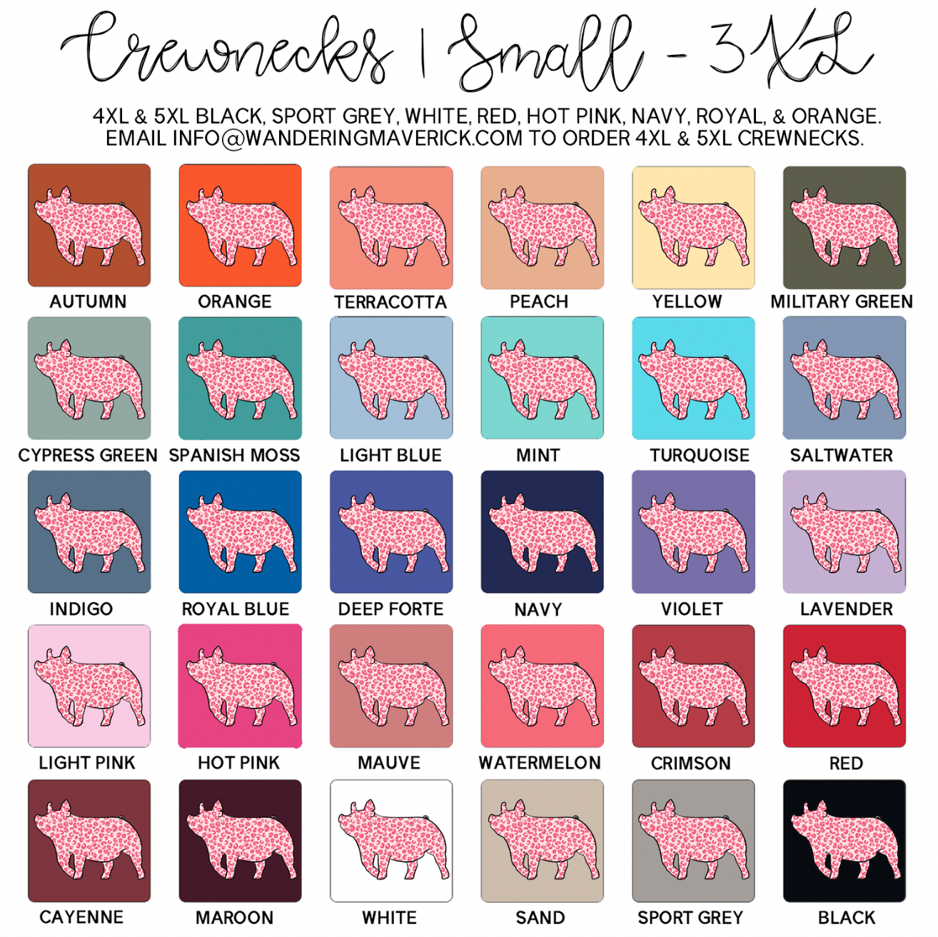 Pink Cheetah Pig Crewneck (S-3XL) - Multiple Colors!